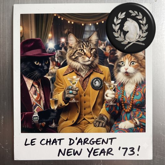 Le Chat d'Argent パリ ヴィンテージ フランス 銀猫 C マグネット