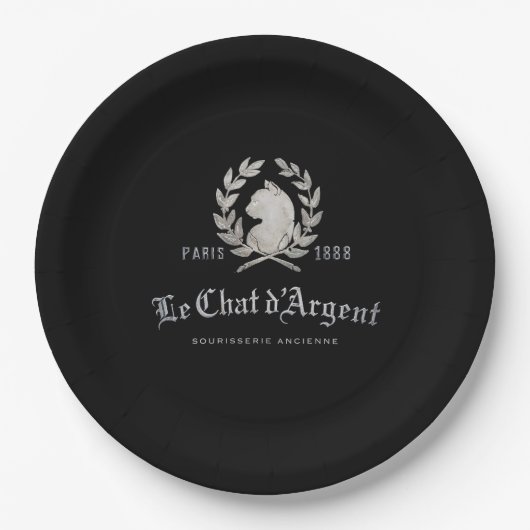 Le Chat d'Argent ペーパープレート | ヴィンテージブラック (正面)