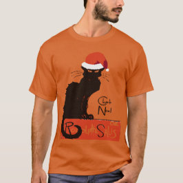 Le Chat Noel Christmas Parody Distressed Cut Out Tシャツ
