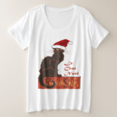 Le Chat Noel Christmas Spoof Vector Art プラスサイズTシャツ (デザイン正面)