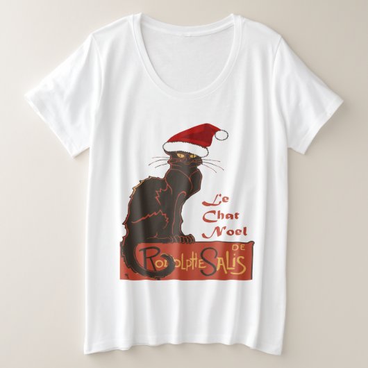 Le Chat Noel Christmas Spoof Vector Art プラスサイズTシャツ (デザイン正面)