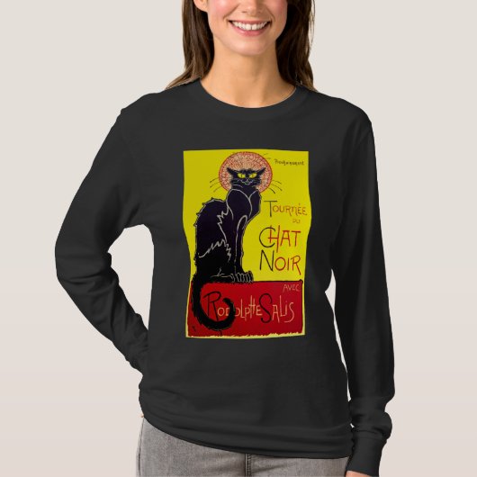 Le Chat Noirの黒猫のヴィンテージのキャバレーのTシャツ Tシャツ (正面)