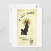 Le Chat Noir黒猫のファインアート ポストカード (正面/裏面)