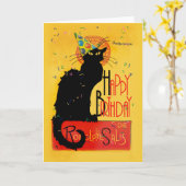 Le Chat Noir お誕生日おめでとう カード (黄色い花)