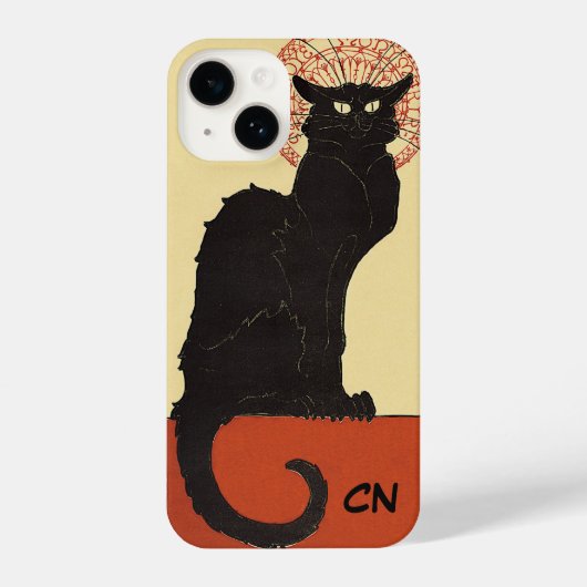 "Le Chat Noir"電話インスパイアケース | 猫好き iPhoneケース (裏面)