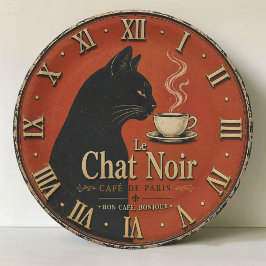 Le Chat Noir Café Vintage Black Cat Coffee Decor ペーパープレート