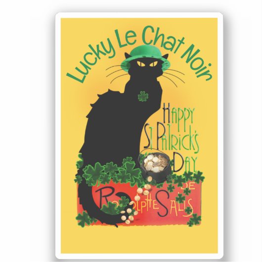 Le Chat Noir Clover St. Patrick's Day シール (正面)