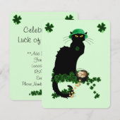 Le Chat Noir Clover St. Patrick's Day 招待状 (正面/裏面)