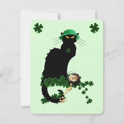 Le Chat Noir Clover St. Patrick's Day 招待状 (正面)