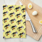 Le Chat Noir Halloween Witch キッチンタオル (四つ折り)