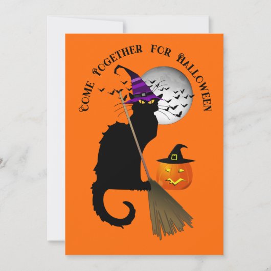 Le Chat Noir Halloween Witch 招待状 (正面)