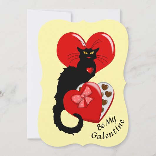 Le Chat Noir Heart Candy Valentine's Day 招待状 (正面)