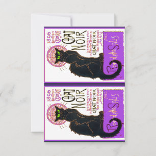 Le Chat Noir in Purple, Cat Art, Art Parody, サンキューカード
