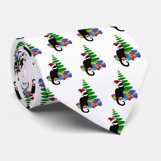 Le Chat Noir Santa Hat Christmas ネクタイ (ロール)