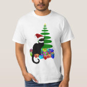 Le Chat Noir Santa Hat Christmas Tシャツ (正面)
