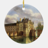 Le Chateau de Chenonceau 1843年(キャンバスの油) セラミックオーナメント (裏面)