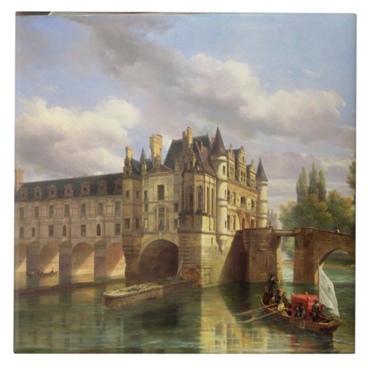 Le Chateau de Chenonceau 1843年(キャンバスの油) タイル (正面)
