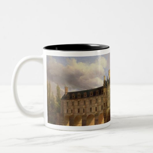 Le Chateau de Chenonceau 1843年(キャンバスの油) ツートーンマグカップ (左)