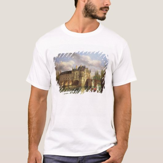 Le Chateau de Chenonceau 1843年(キャンバスの油) Tシャツ (正面)