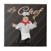 Le chefのフランスのな漫画の台所調理師の芸術の髭 タイル (正面)
