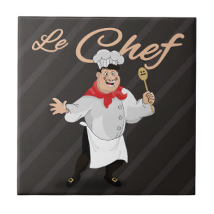 Le chefのフランスのな漫画の台所調理師の芸術の髭 タイル