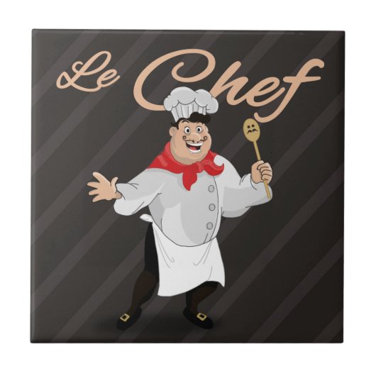 Le chefのフランスのな漫画の台所調理師の芸術の髭 タイル (正面)