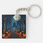 Le chemin de la forêt hantée- Halloween キーホルダー (裏面)