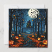 Le chemin de la forêt hantée- Halloween 招待状 (正面)