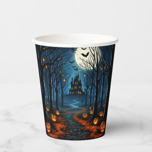Le chemin de la forêt hantée- Halloween 紙コップ (正面)