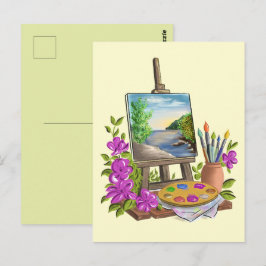 Le chevalet del'artiste peintre. ポストカード