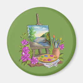 Le chevalet del'artiste peintre. マグネット