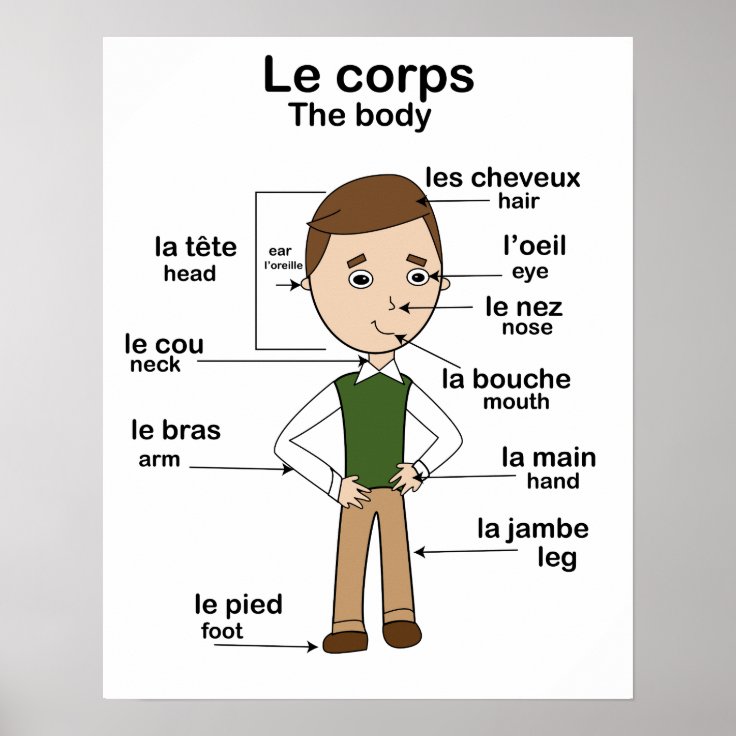 Le Corps体のフランス語 英語教育 ポスター Zazzle Co Jp Le Corps体のフランス語 英語教育 ポスター Zazzle Co Jp