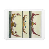 Le Costum中国ののイラストレーションのコーチン船 マグネット (横)