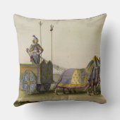 「Le Costume Anciからの古代中国のな戦争の一人乗り二輪馬車、 クッション (裏面)