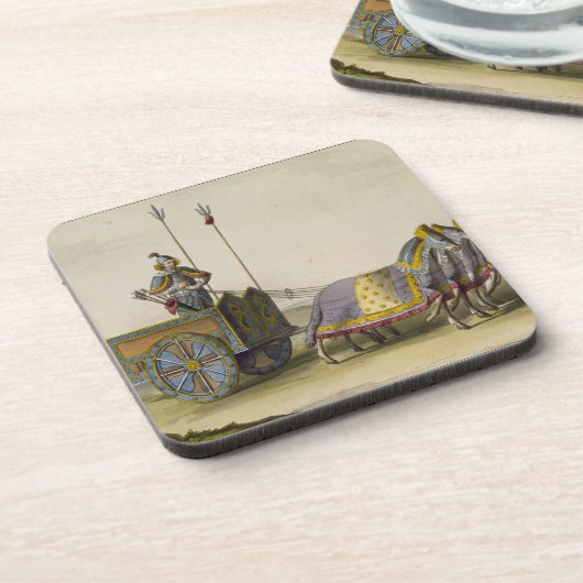 「Le Costume Anciからの古代中国のな戦争の一人乗り二輪馬車、 コースター (左側)