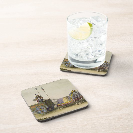 「Le Costume Anciからの古代中国のな戦争の一人乗り二輪馬車、 コースター (右側)