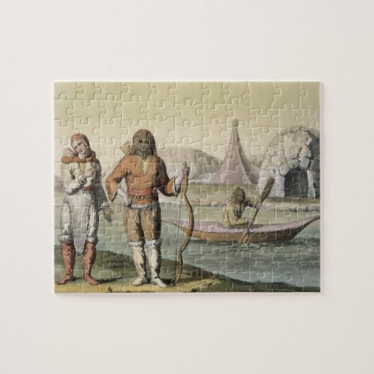 「Le Costume Ancienからのハドソン湾のエスキモー族、と ジグソーパズル (横)