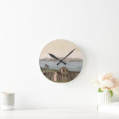 「Le Costume Ancienからのボストンの眺め、とモダン ラウンド壁時計 (ホーム)