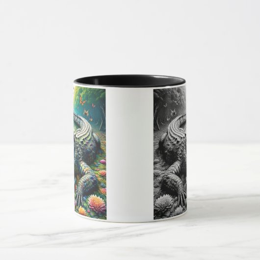 Le crocodile, un prédateur redoutable. マグカップ (中央)