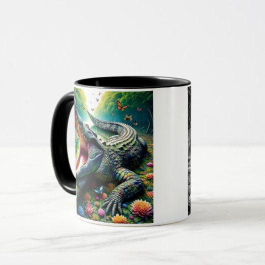 Le crocodile, un prédateur redoutable. マグカップ (正面左)