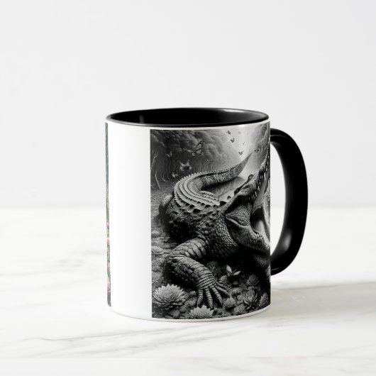 Le crocodile, un prédateur redoutable. マグカップ (正面右)