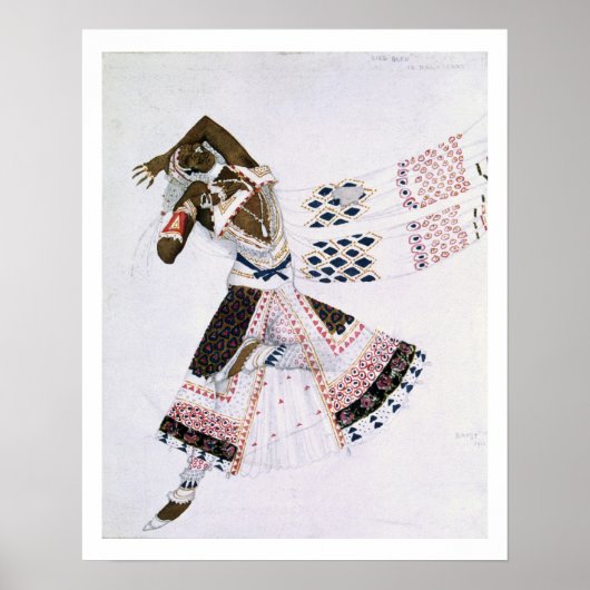 Le Dieu Bleu, 1911 （色彩点灯）の衣装デザイン ポスター (正面)