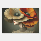 Le Femme Poppy Decoupage Flat Wrapping Gift Paper ラッピングペーパーシート (正面2)