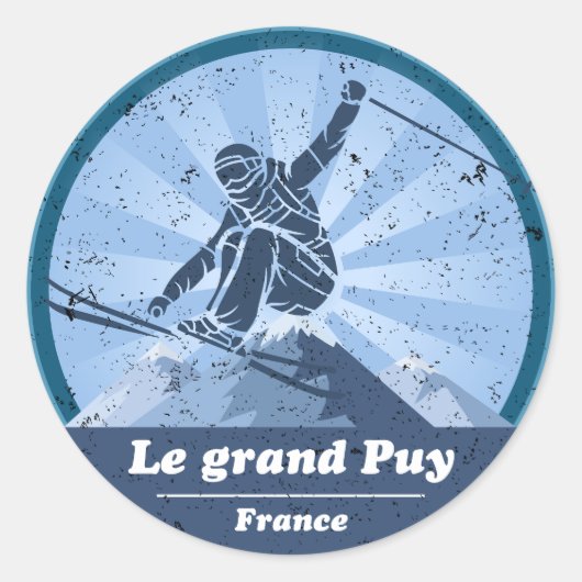 Le grand Puy en Champsaur Skieur ラウンドシール (正面)