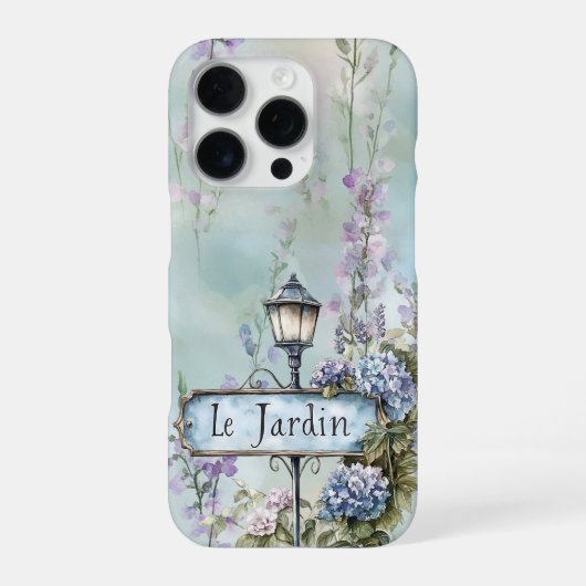 Le Jardin (庭園) 可愛らしい紫色のお花 iPhoneケース (裏面)