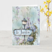 Le Jardin (the garden) Pretty Purple Flowers カード (黄色い花)
