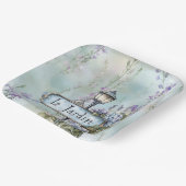 Le Jardin (the garden) Pretty Purple Flowers ペーパープレート (傾斜あり)