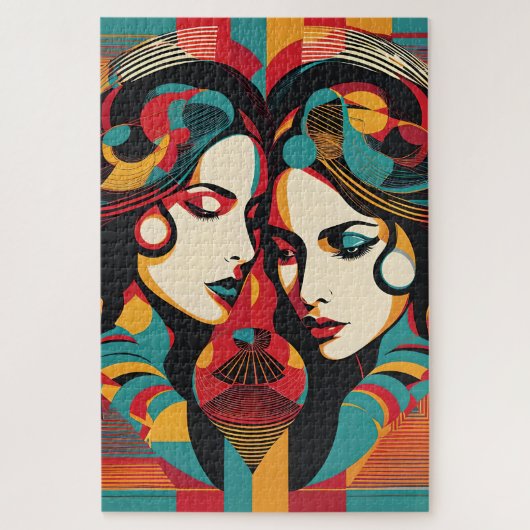 Le lien, portraits graphiques en pop art ジグソーパズル (縦)