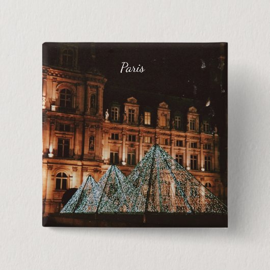 Le Louvre, Paris, France 缶バッジ (正面)