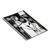 「Le Morte d'Arthur」の` (litho)からのチェロを持つ女性、 ノートブック (右側)